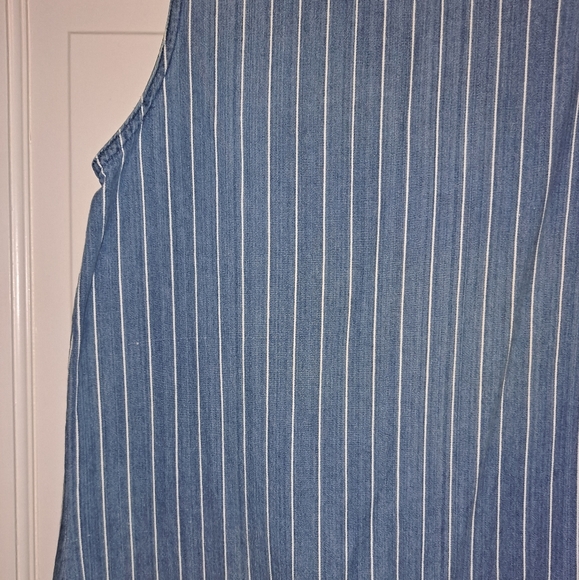Backroad Blue Jeanswear women's stripe tank top size XL blue white sleeveless - Picture 9 of 10